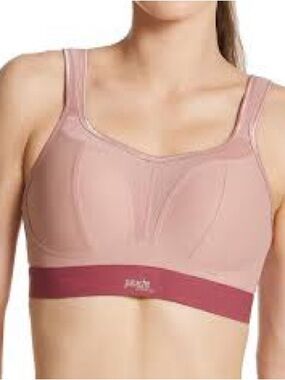 Panache Blush Pink Molded Cup Sports Bra with Contrast Band